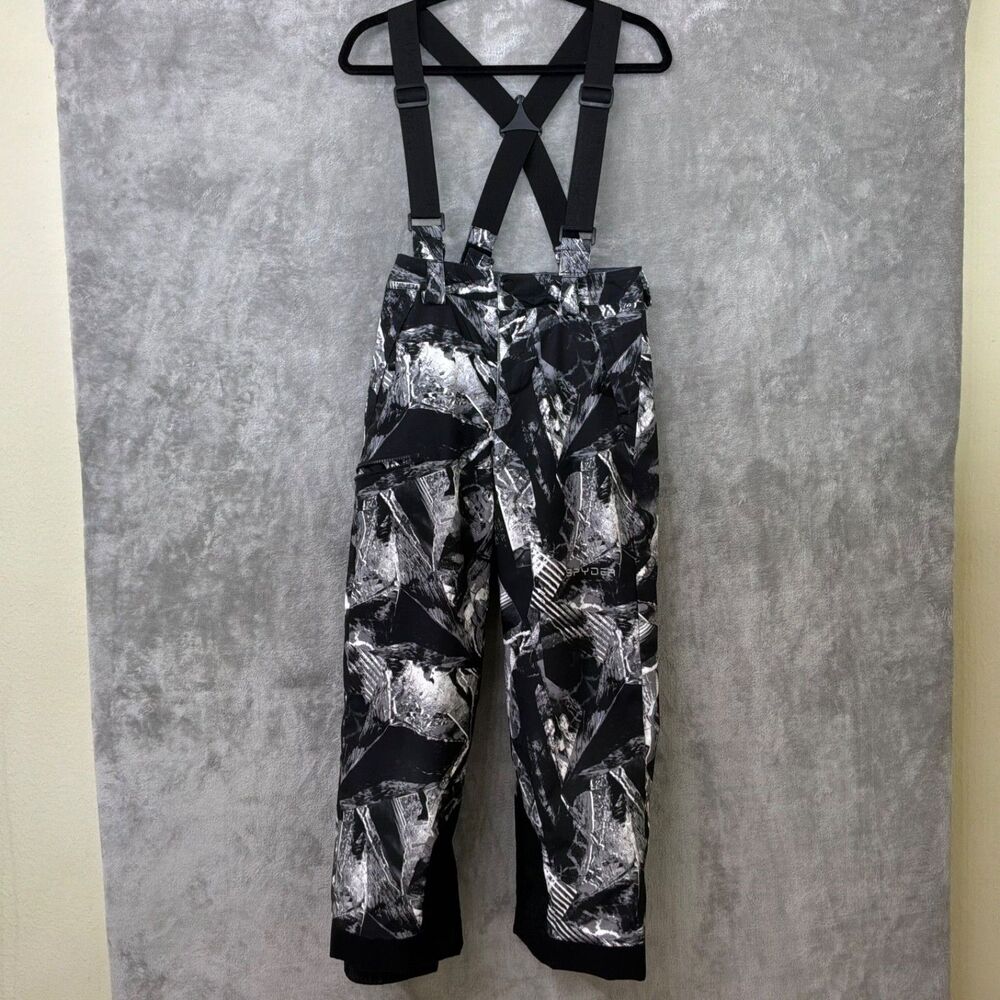 Spyder Boys Propulsion Pants w suspenders SIZE 14 (youth) Abstract ski snowboard